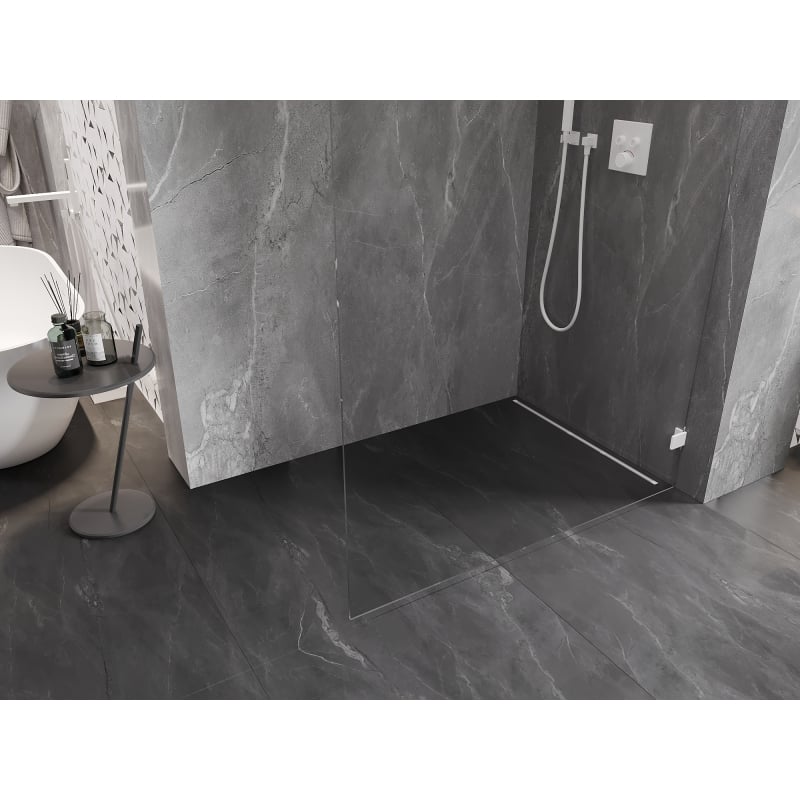Mexen Lunar ścianka prysznicowa Walk-in prawa 150 x 200 cm, transparent 8 mm, biała - 830-150-000-20-00-P