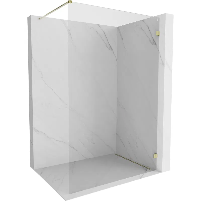 Mexen Lunar Shower Wall Walk-in Right 80 x 200 cm, Transparent 8 mm, Gold - 830-080-000-50-00-P