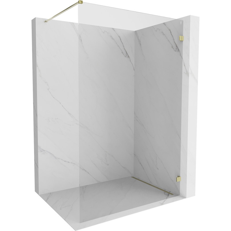 Mexen Lunar ścianka prysznicowa Walk-in prawa 120 x 200 cm, transparent 8 mm, złota - 830-120-000-50-00-P