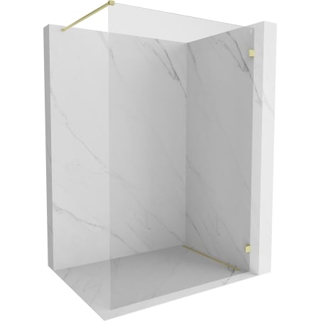 Mexen Lunar Duschwand Walk-in rechts 80 x 200 cm, transparent 8 mm, gebürstetes Gold - 830-080-000-55-00-P