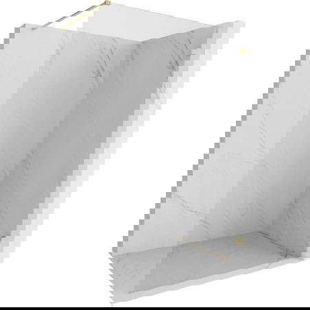 Mexen Lunar tuš stena Walk-in desna 130 x 200 cm, prozorna 8 mm, zlata brušena - 830-130-000-55-00-P