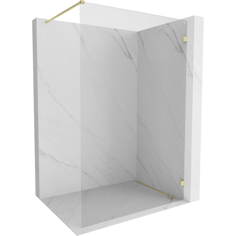 Mexen Lunar Duschwand Walk-in rechts 150 x 200 cm, transparent 8 mm, gold gebürstet - 830-150-000-55-00-P