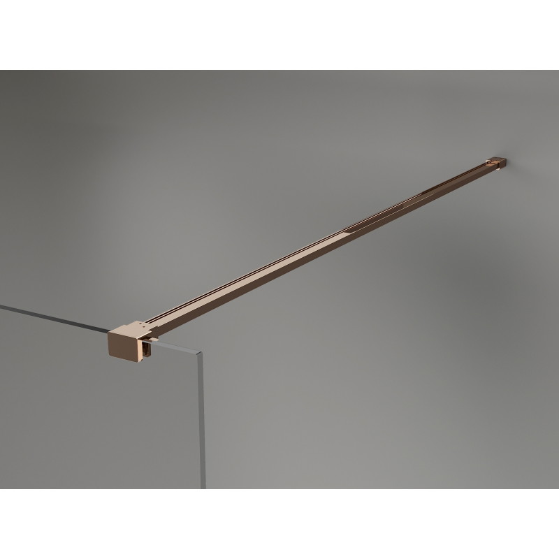 Mexen Lunar ścianka prysznicowa Walk-in prawa 50 x 200 cm, transparent 8 mm, różowe złoto - 830-050-000-60-00-P