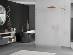 Mexen Kioto paroi de douche autoportante 110 x 200 cm, givre 8 mm, or rose - 800-110-002-60-30