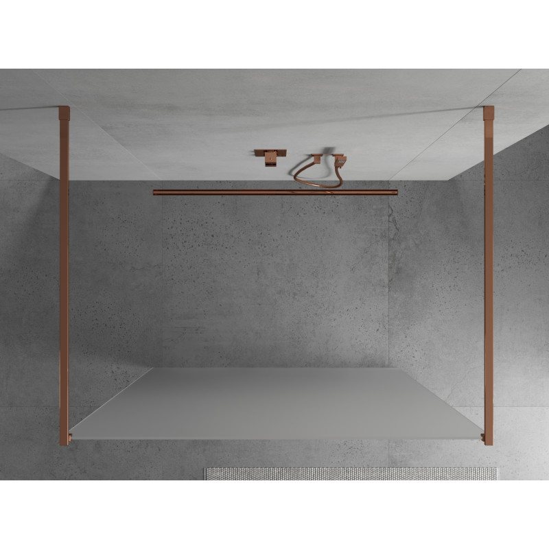 Mexen Kioto Freistehende Duschwand 110 x 200 cm, Frost 8 mm, Roségold - 800-110-002-60-30