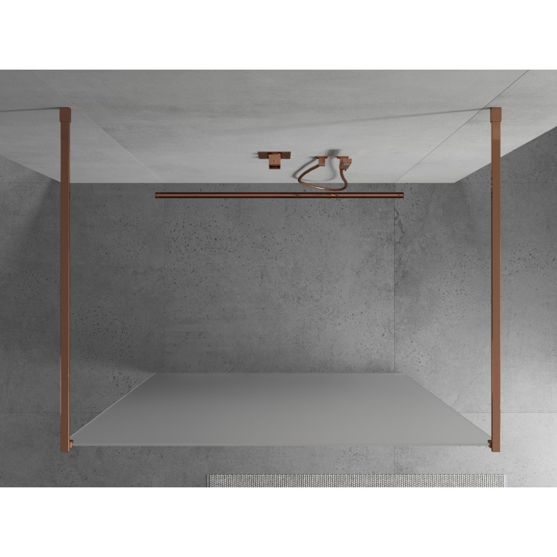 Mexen Kioto mampara de ducha independiente 110 x 200 cm, esmerilado 8 mm, oro rosa - 800-110-002-60-30
