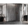 Mexen Lunar Duschwand Walk-in rechts 100 x 200 cm, transparent 8 mm, gebürstetes Kupfer - 830-100-000-65-00-P
