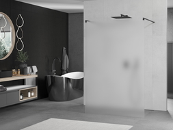 Mexen Kioto paroi de douche autoportante 120 x 200 cm, verre dépoli 8 mm, noir - 800-120-002-70-30