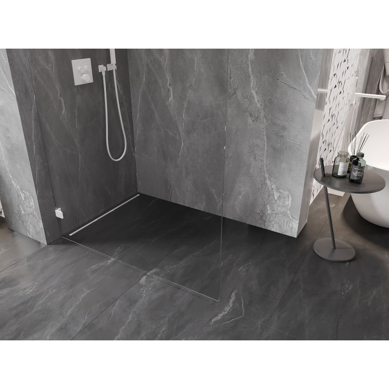 Mexen Lunar L mampara de ducha Walk-in izquierda 70 x 200 cm, transparente 8 mm, blanca - 830L-070-000-20-00-L