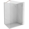 Mexen Lunar ścianka prysznicowa Walk-in prawa 130 x 200 cm, transparent 8 mm, miedź szczotkowana - 830-130-000-65-00-P
