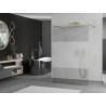 Mexen Kioto vrijstaande douchewand 100 x 200 cm, transparant/ijs 8 mm, goud - 800-100-002-50-35