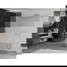 Mexen Kioto vrijstaande douchewand 100 x 200 cm, transparant/matglas 8 mm, goud - 800-100-002-50-35