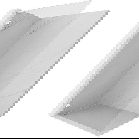 Mexen Lunar L douchewand Walk-in links 120 x 200 cm, transparant 8 mm, wit - 830L-120-000-20-00-L