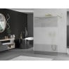 Mexen Kioto freistehende Duschwand 110 x 200 cm, transparent/frostig 8 mm, gold - 800-110-002-50-35