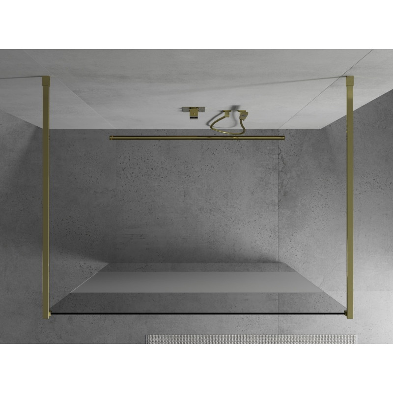 Mexen Kioto mampara de ducha independiente 120 x 200 cm, transparente/escarchado 8 mm, dorado - 800-120-002-50-35