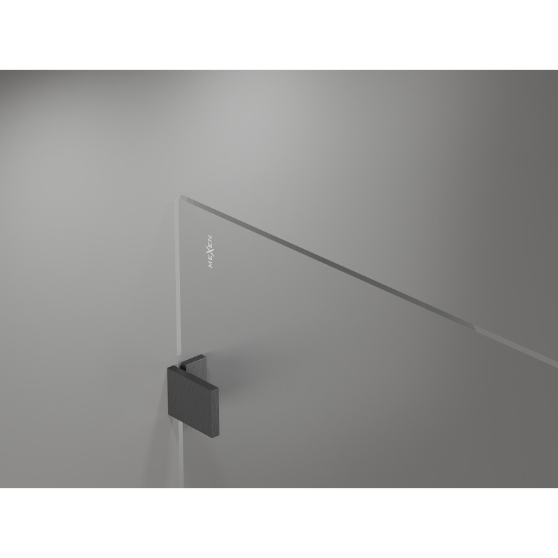 Mexen Lunar ścianka prysznicowa Walk-in prawa 90 x 200 cm, transparent 8 mm, gun gray szczotkowany - 830-090-000-66-00-P