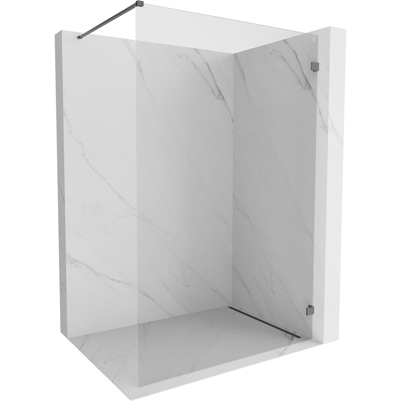 Mexen Lunar ścianka prysznicowa Walk-in prawa 90 x 200 cm, transparent 8 mm, gun gray szczotkowany - 830-090-000-66-00-P