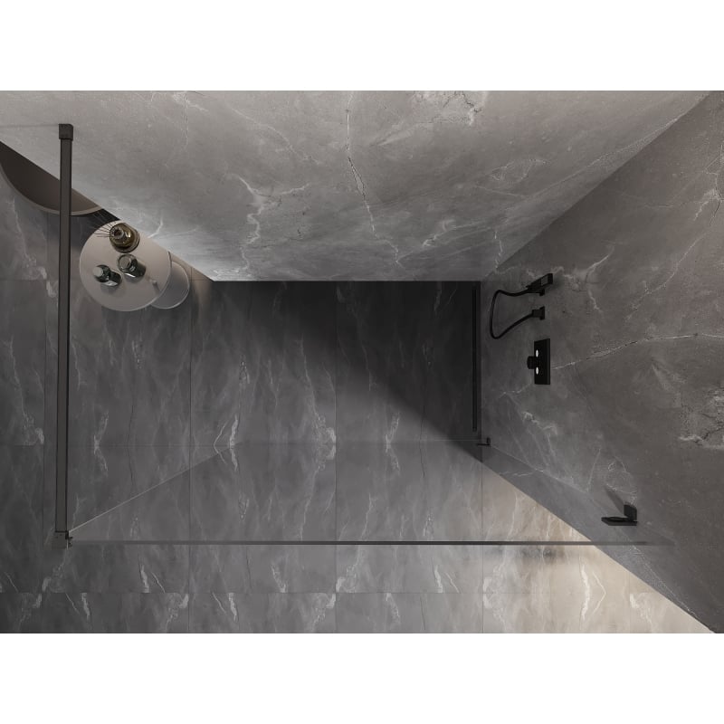 Mexen Lunar ścianka prysznicowa Walk-in prawa 120 x 200 cm, transparent 8 mm, gun gray szczotkowany - 830-120-000-66-00-P