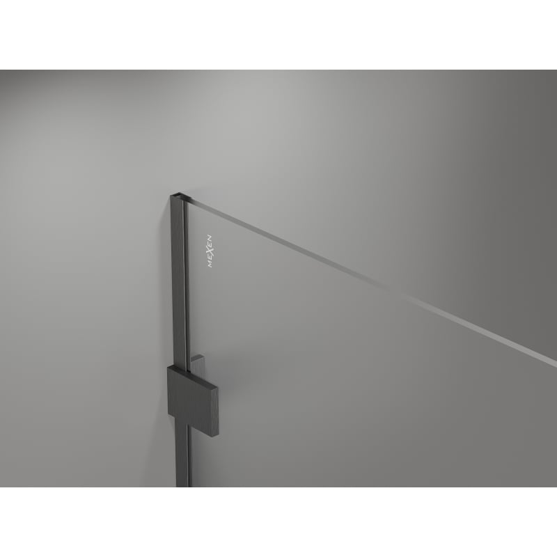 Mexen Lunar ścianka prysznicowa Walk-in prawa 150 x 200 cm, transparent 8 mm, gun gray szczotkowany - 830-150-000-66-00-P