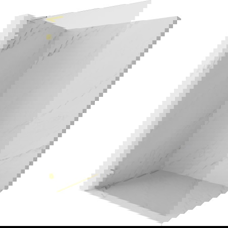 Mexen Lunar L Steklena tuš stena Walk-in leva 50 x 200 cm, prozorna 8 mm, zlata brušena - 830L-050-000-55-00-L