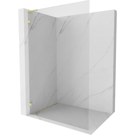 Mexen Lunar L Walk-in Shower Screen Left 60 x 200 cm, transparent 8 mm, brushed gold - 830L-060-000-55-00-L