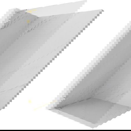 Mexen Lunar L Tuš pregrada Walk-in leva 80 x 200 cm, prozorna 8 mm, brušeno zlato - 830L-080-000-55-00-L