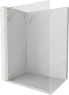 Mexen Lunar L dušiseina walk-in vasak 90 x 200 cm, läbipaistev 8 mm, kuldne harjatud - 830L-090-000-55-00-L
