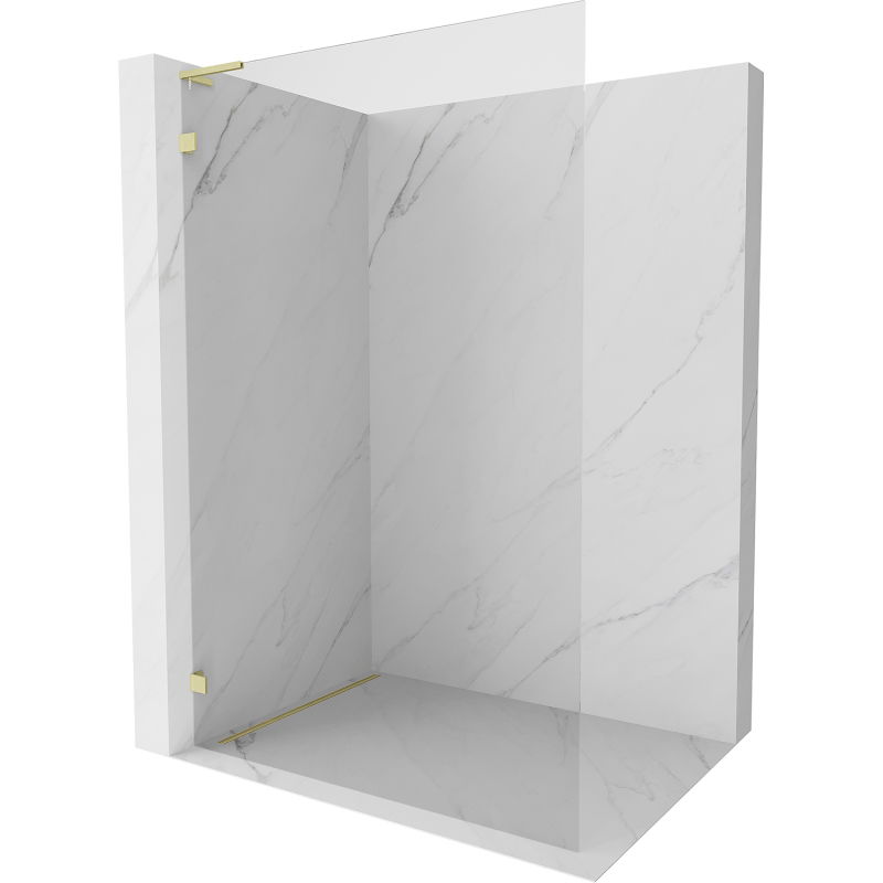 Mexen Lunar L Duschwand Walk-in links 120 x 200 cm, transparent 8 mm, gold gebürstet - 830L-120-000-55-00-L