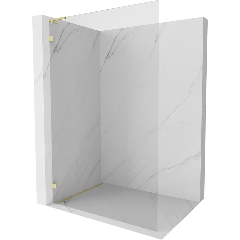 Mexen Lunar L ścianka prysznicowa Walk-in lewa 120 x 200 cm, transparent 8 mm, złota szczotkowana - 830L-120-000-55-00-L