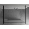 Mexen Kioto mampara de ducha independiente 120 x 200 cm, transparente/escarchado 8 mm, negra - 800-120-002-70-35