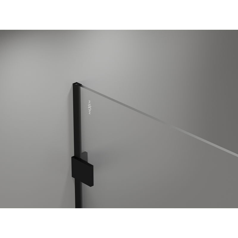 Mexen Lunar suihkuseinä Walk-in oikea 50 x 200 cm, läpinäkyvä 8 mm, musta - 830-050-000-70-00-P