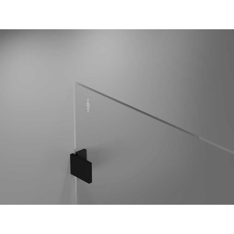 Mexen Lunar ścianka prysznicowa Walk-in prawa 130 x 200 cm, transparent 8 mm, czarna - 830-130-000-70-00-P