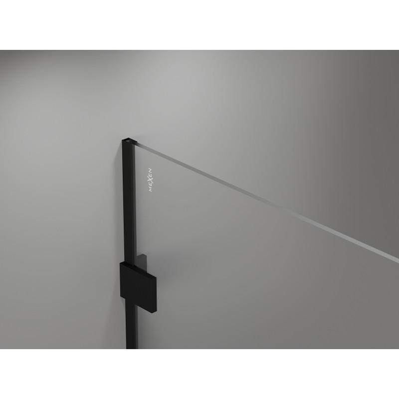 Mexen Lunar dušisein Walk-in, parem 150 x 200 cm, läbipaistev 8 mm, must - 830-150-000-70-00-P