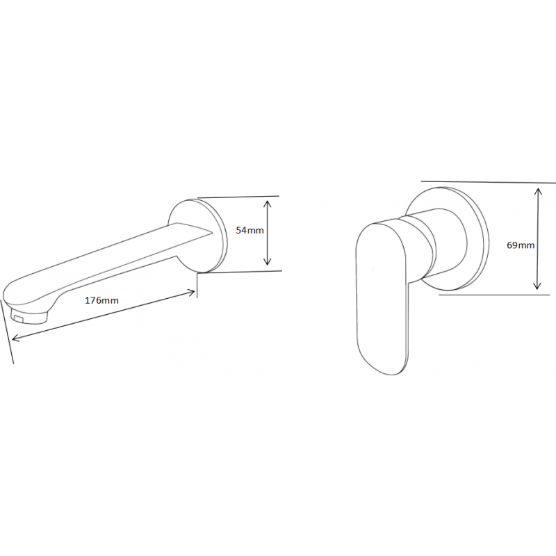 Mexen Dox concealed basin mixer, chrome - 75215-00