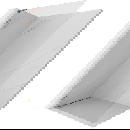 Mexen Lunar L Walk-in-suihkuseinä vasen 80 x 200 cm, läpinäkyvä 8 mm, ruusukulta - 830L-080-000-60-00-L