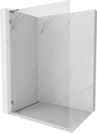 Mexen Lunar L Zidna tuš stijena Walk-in lijeva 120 x 200 cm, prozirna 8 mm, ružičasto zlato - 830L-120-000-60-00-L