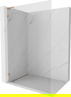 Mexen Lunar L Duschwand Walk-in links 80 x 200 cm, transparent 8 mm, gebürstetes Kupfer - 830L-080-000-65-00-L