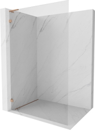 Mexen Lunar L staklena tuš stijena Walk-in lijeva 100 x 200 cm, prozirna 8 mm, brušeni bakar - 830L-100-000-65-00-L