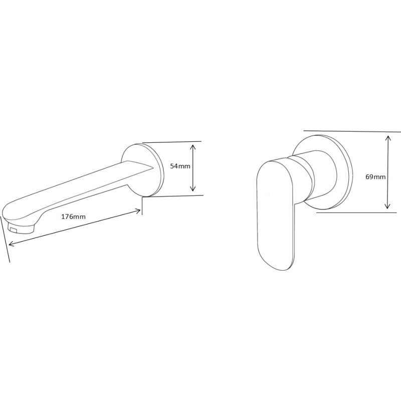Mexen Dox black concealed washbasin faucet - 75215-70