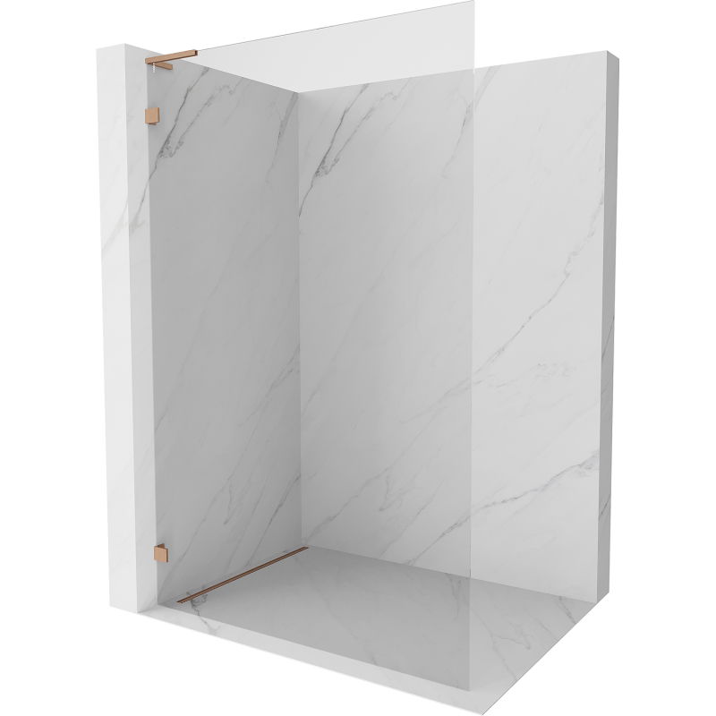 Mexen Lunar L Walk-in Shower Wall Left 120 x 200 cm, Transparent 8 mm, Brushed Copper - 830L-120-000-65-00-L