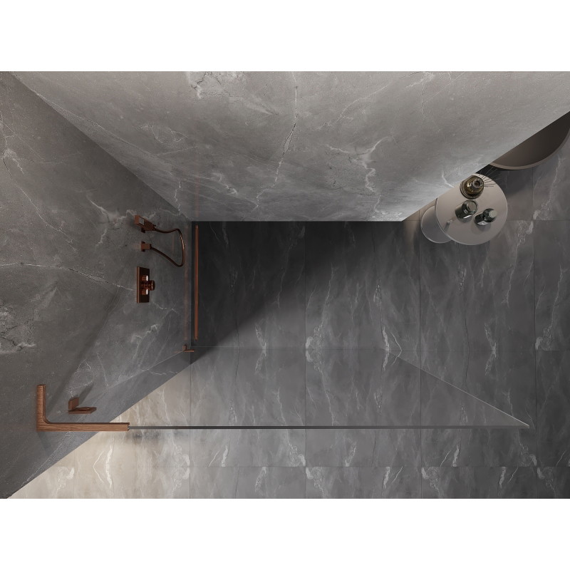 Mexen Lunar L dušisein Walk-in vasak 120 x 200 cm, läbipaistev 8 mm, harjatud vask - 830L-120-000-65-00-L