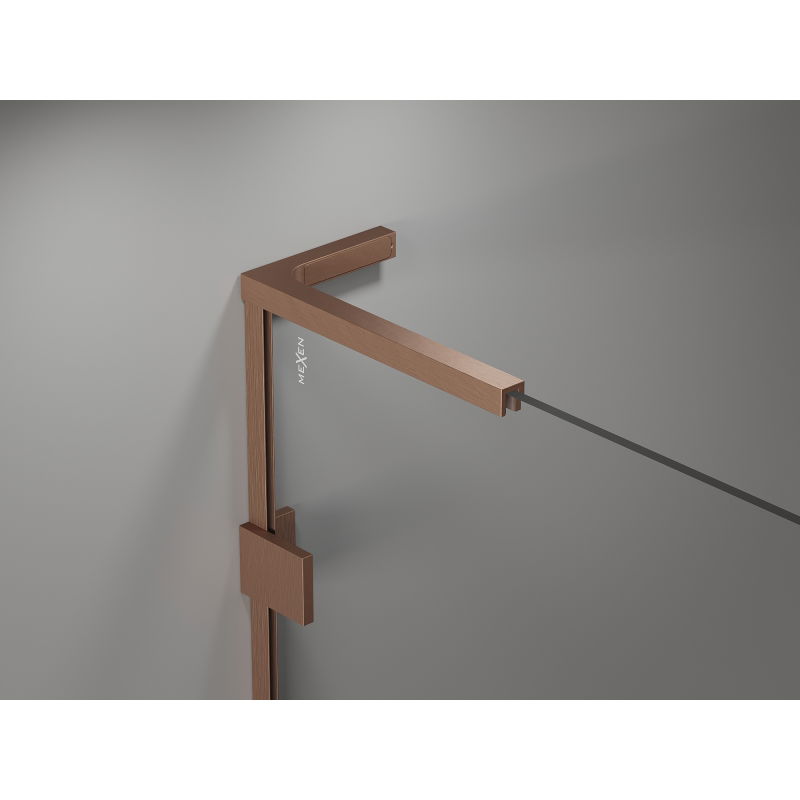 Mexen Lunar L Tuš stena Walk-in leva 120 x 200 cm, prozorna 8 mm, brušeni baker - 830L-120-000-65-00-L