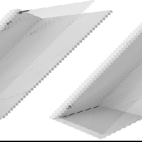 Mexen Lunar L douchewand Walk-in links 80 x 200 cm, transparant 8 mm, geborsteld geweergrijs - 830L-080-000-66-00-L