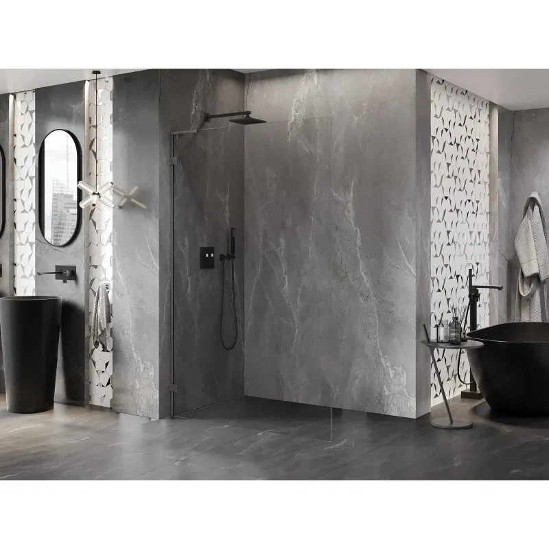 Mexen Lunar L paroi de douche Walk-in gauche 90 x 200 cm, transparent 8 mm, gris canon brossé - 830L-090-000-66-00-L