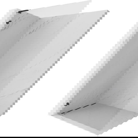 Mexen Lunar L Steklena stena za prho Walk-in leva 80 x 200 cm, prozorna 8 mm, črna - 830L-080-000-70-00-L