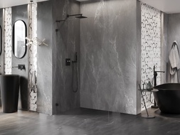 Mexen Lunar L dušisein Walk-in vasak 100 x 200 cm, läbipaistev 8 mm, must - 830L-100-000-70-00-L