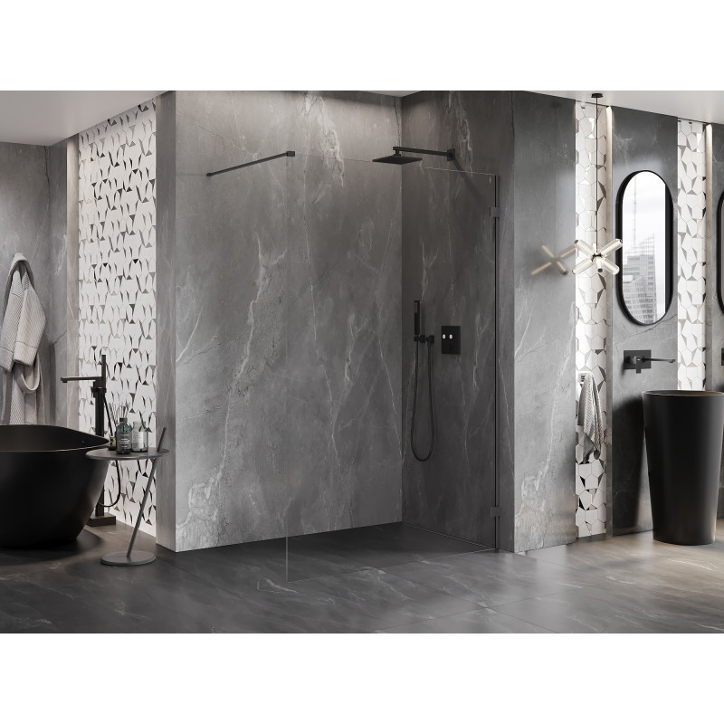 Mexen Lunar ścianka prysznicowa Walk-in prawa 60 x 200 cm, transparent 8 mm, gun metal - 830-060-000-95-00-P