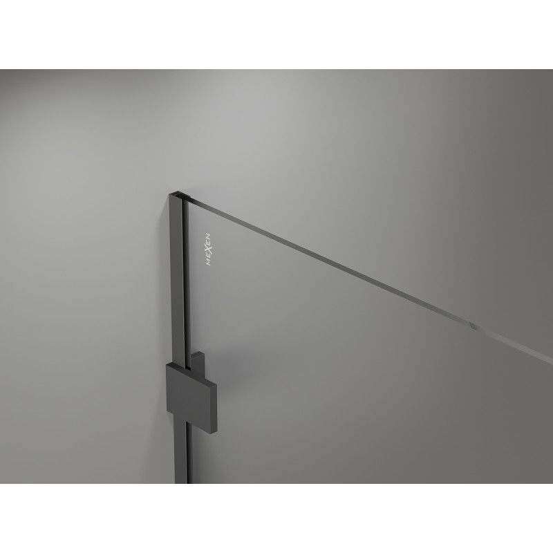 Mexen Lunar ścianka prysznicowa Walk-in prawa 100 x 200 cm, transparent 8 mm, gun metal - 830-100-000-95-00-P