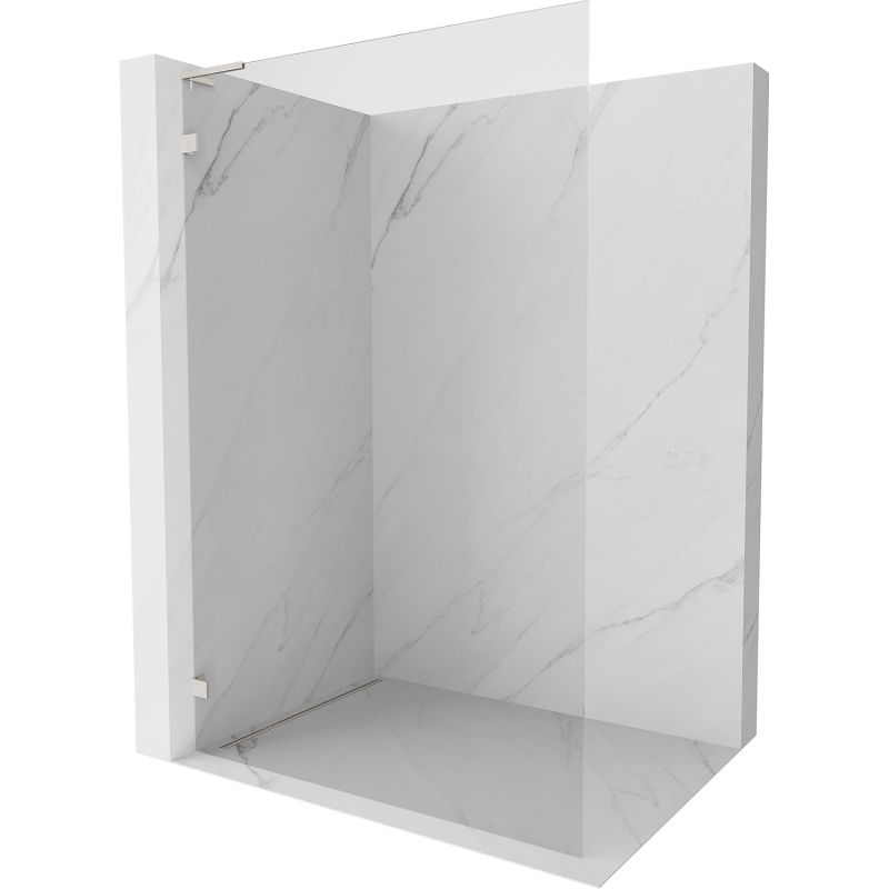 Mexen Lunar L parede de chuveiro Walk-in esquerda 100 x 200 cm, transparente 8 mm, níquel escovado - 830L-100-000-97-00-L