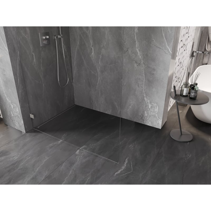 Mexen Lunar L panel de ducha Walk-in izquierdo 100 x 200 cm, transparente 8 mm, níquel cepillado - 830L-100-000-97-00-L